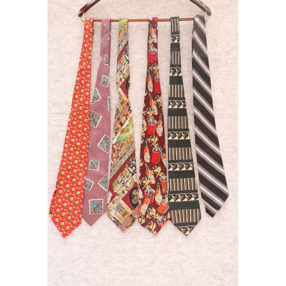 Mens Designer Tie Lot 6pc Nicole Miller Tabasco Michael Kors Savile Row Bugatti
